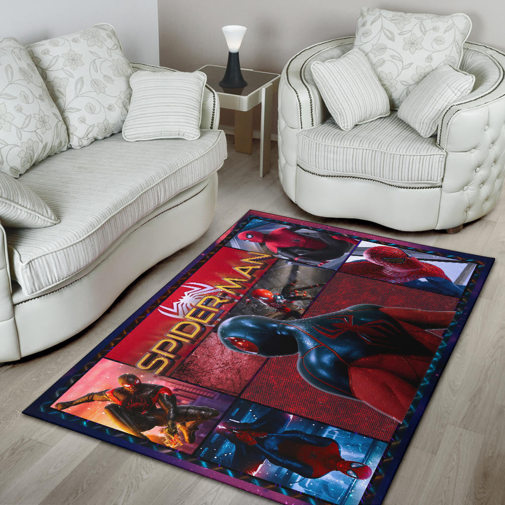 Spider Man Miles Gonzalo Morales Area Rug Movie Home Decor Custom For Fans NT042902