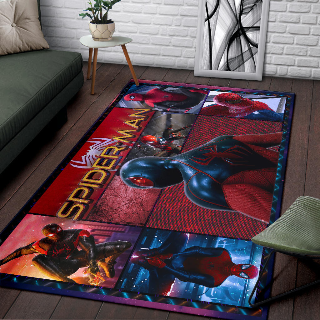 Spider Man Miles Gonzalo Morales Area Rug Movie Home Decor Custom For Fans NT042902