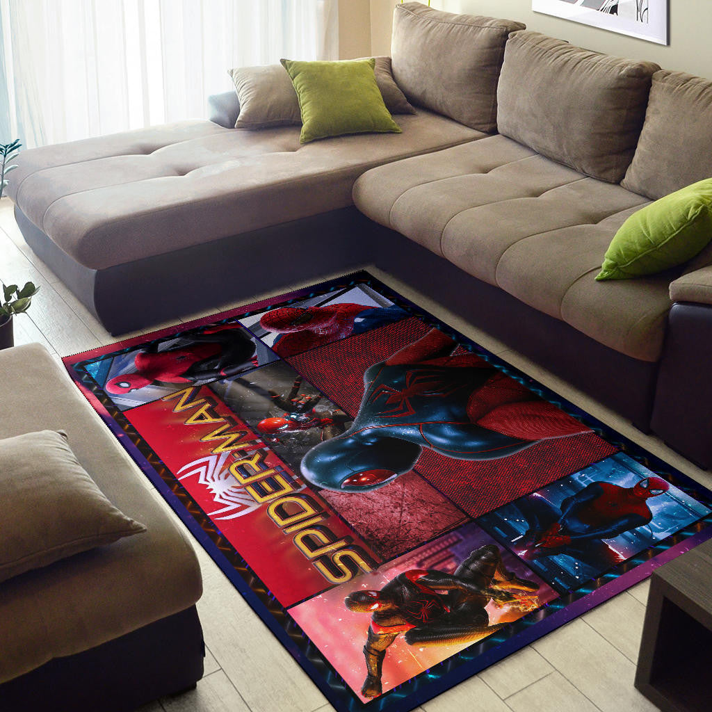 Spider Man Miles Gonzalo Morales Area Rug Movie Home Decor Custom For Fans NT042902