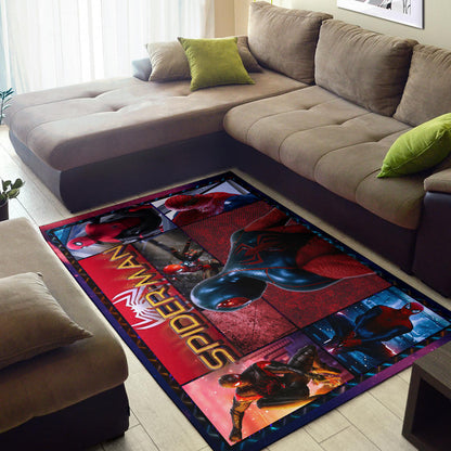 Spider Man Miles Gonzalo Morales Area Rug Movie Home Decor Custom For Fans NT042902
