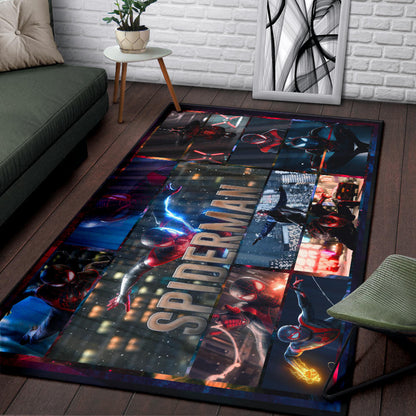 Spider Man Miles Gonzalo Morales Area Rug Movie Home Decor Custom For Fans NT042901