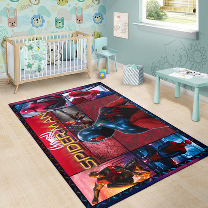 Spider Man Miles Gonzalo Morales Area Rug Movie Home Decor Custom For Fans NT042902