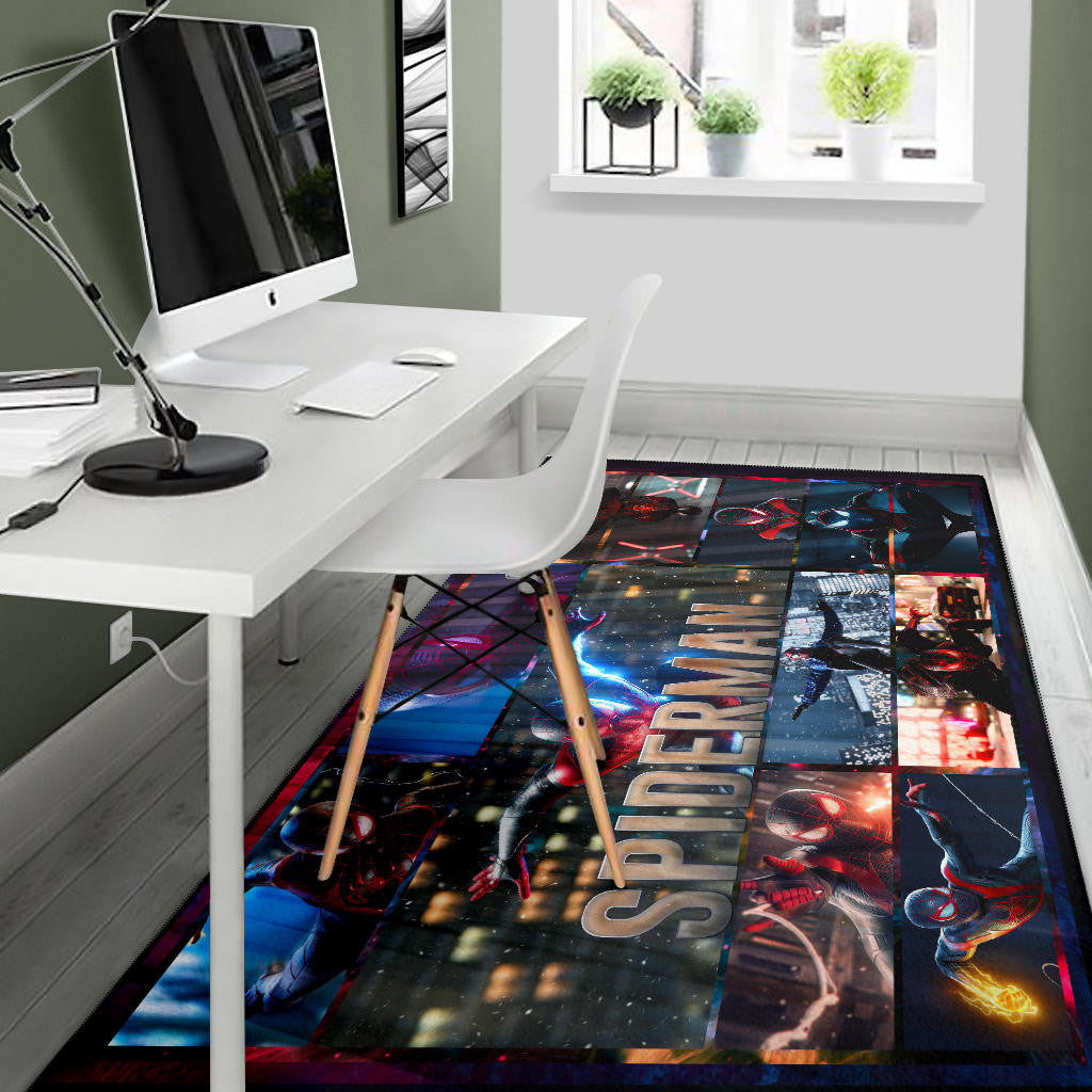 Spider Man Miles Gonzalo Morales Area Rug Movie Home Decor Custom For Fans NT042901