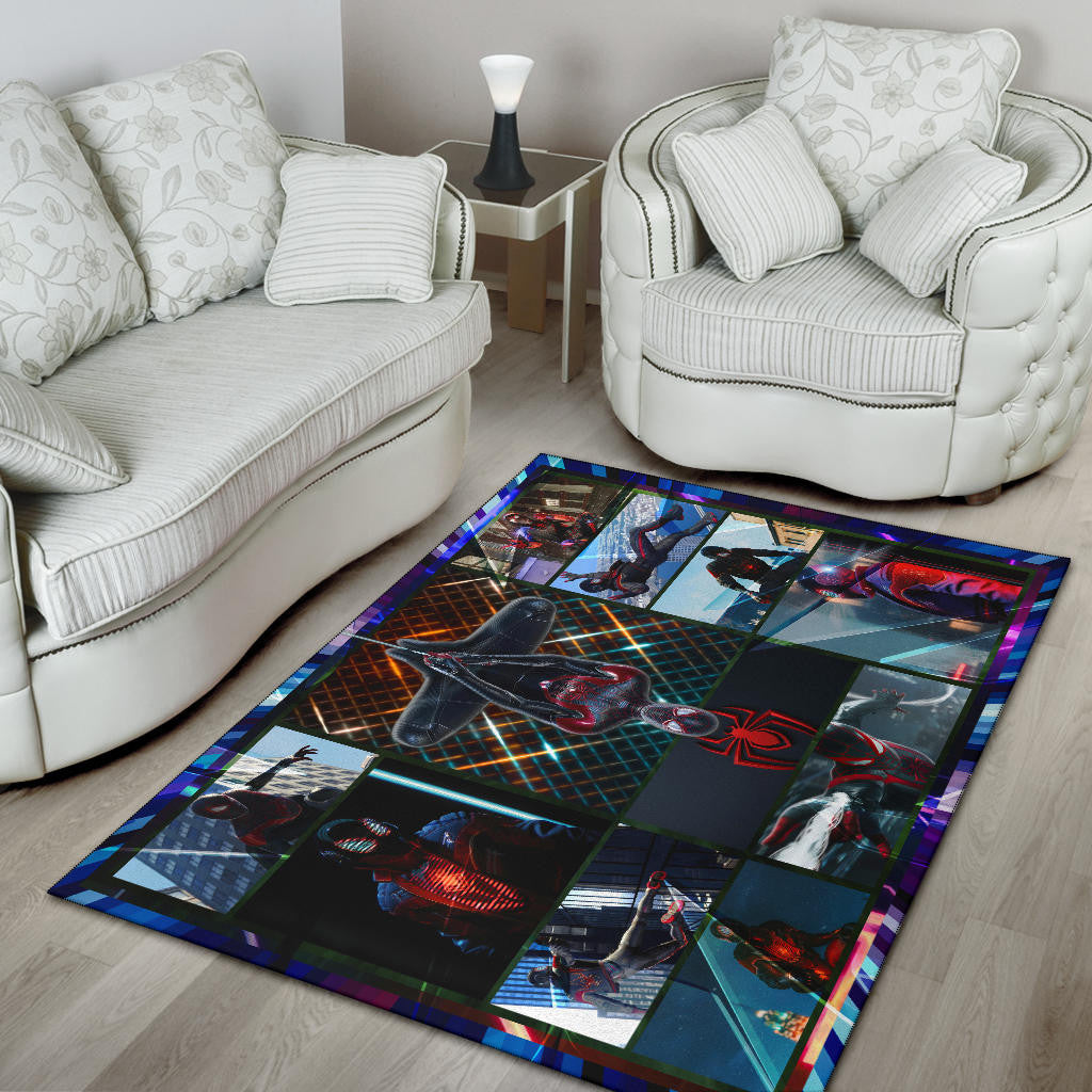 Spider Man Miles Gonzalo Morales Comic Area Rug Movie Home Decor Custom For Fans NT042802