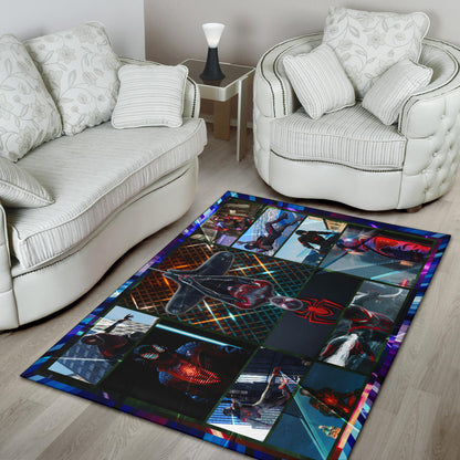 Spider Man Miles Gonzalo Morales Comic Area Rug Movie Home Decor Custom For Fans NT042802