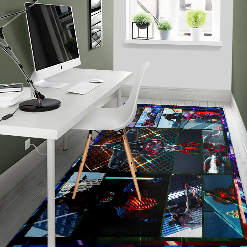 Spider Man Miles Gonzalo Morales Comic Area Rug Movie Home Decor Custom For Fans NT042802