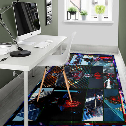 Spider Man Miles Gonzalo Morales Comic Area Rug Movie Home Decor Custom For Fans NT042802