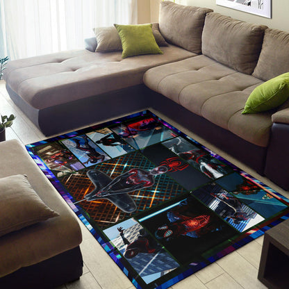 Spider Man Miles Gonzalo Morales Comic Area Rug Movie Home Decor Custom For Fans NT042802
