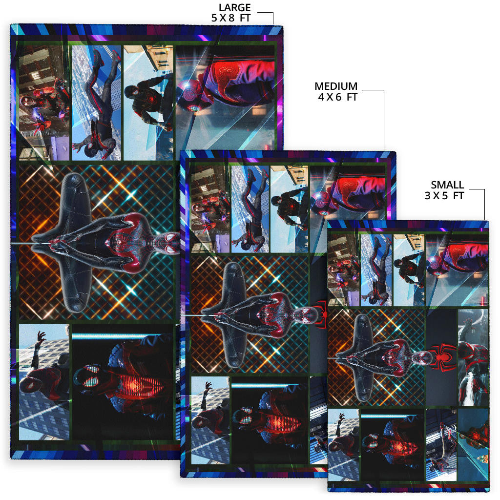 Spider Man Miles Gonzalo Morales Comic Area Rug Movie Home Decor Custom For Fans NT042802