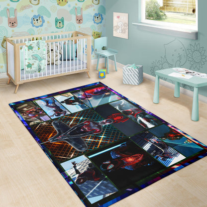 Spider Man Miles Gonzalo Morales Comic Area Rug Movie Home Decor Custom For Fans NT042802