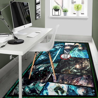 Muichiro Tokito Mist Hashira Demon Slayer Area Rug Anime Home Decor Custom For Fans NA051003
