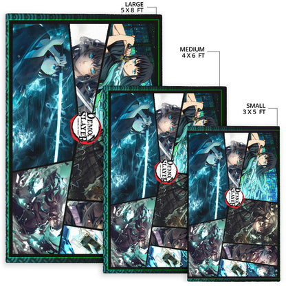 Muichiro Tokito Mist Hashira Demon Slayer Area Rug Anime Home Decor Custom For Fans NA051003