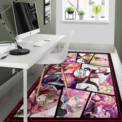 Mitsuri Kanroji Love Hashira Demon Slayer Area Rug Anime Home Decor Custom For Fans NA051004