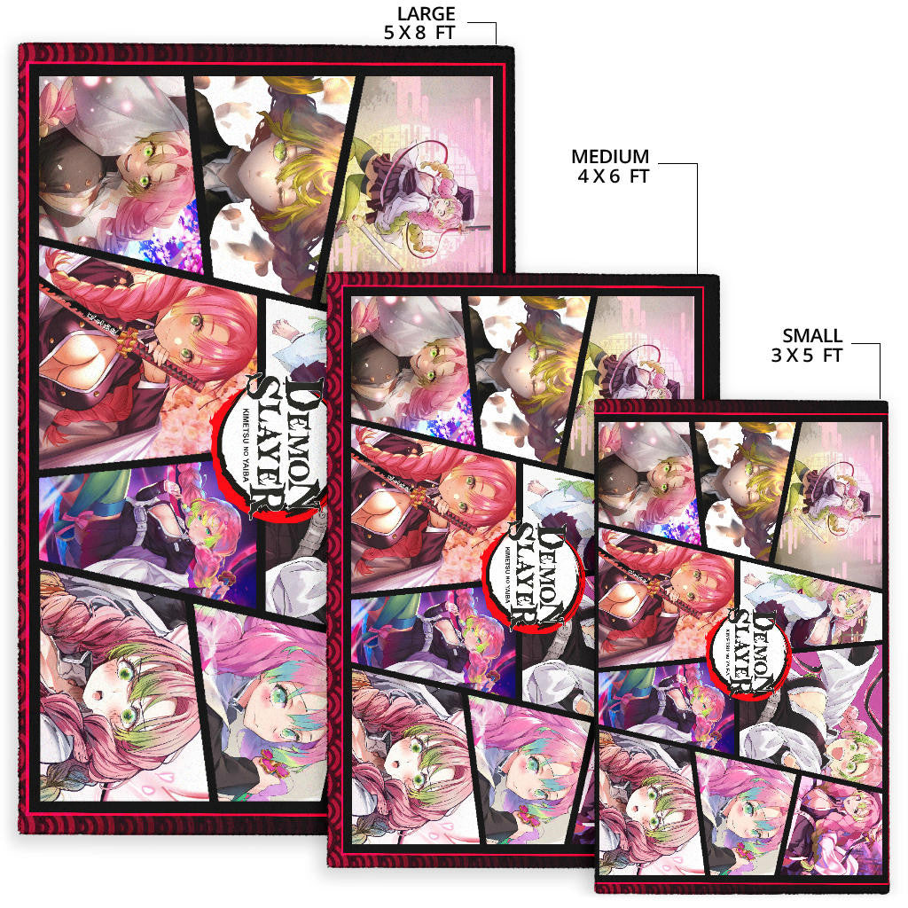 Mitsuri Kanroji Love Hashira Demon Slayer Area Rug Anime Home Decor Custom For Fans NA051004