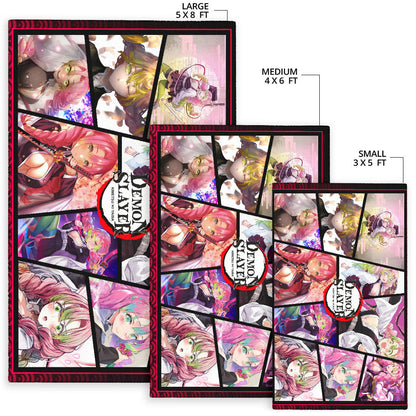 Mitsuri Kanroji Love Hashira Demon Slayer Area Rug Anime Home Decor Custom For Fans NA051004
