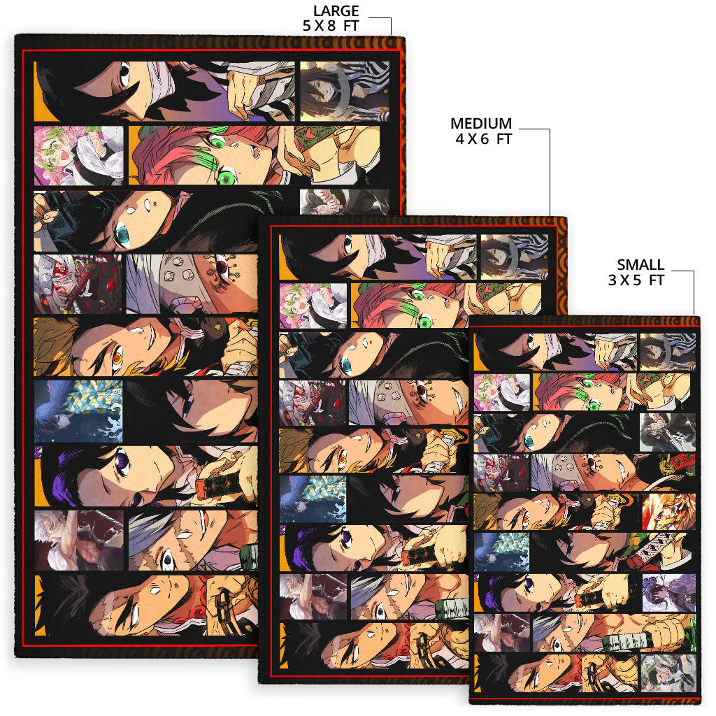 Hashira Strongest Characters Demon Slayer Area Rug Anime Home Decor Custom For Fans NA051001