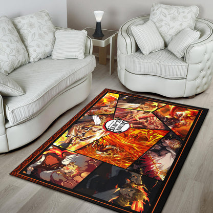 Kyojuro Rengoku Flame Hashira Demon Slayer Area Rug Anime Home Decor Custom For Fans NA051002