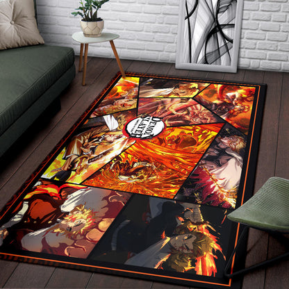 Kyojuro Rengoku Flame Hashira Demon Slayer Area Rug Anime Home Decor Custom For Fans NA051002