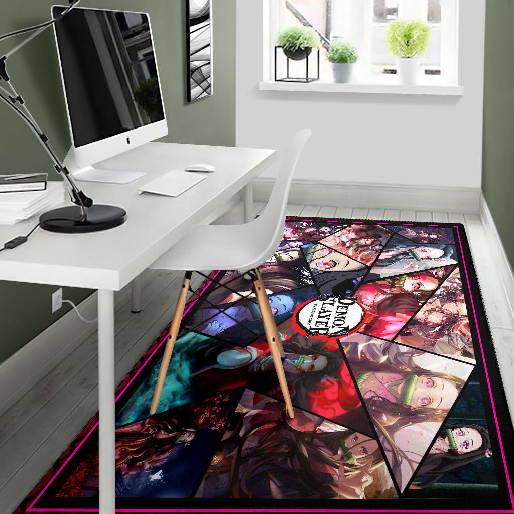 Nezuko Kamado Demon Slayer Area Rug Anime Home Decor Custom For Fans NA051101