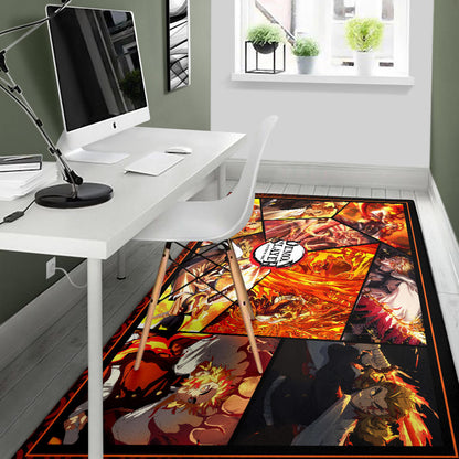 Kyojuro Rengoku Flame Hashira Demon Slayer Area Rug Anime Home Decor Custom For Fans NA051002