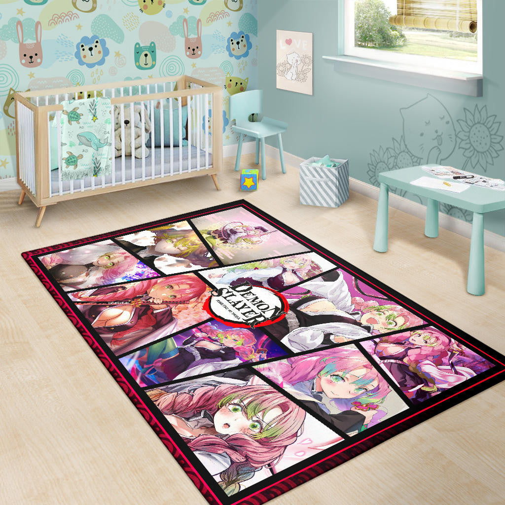 Mitsuri Kanroji Love Hashira Demon Slayer Area Rug Anime Home Decor Custom For Fans NA051004