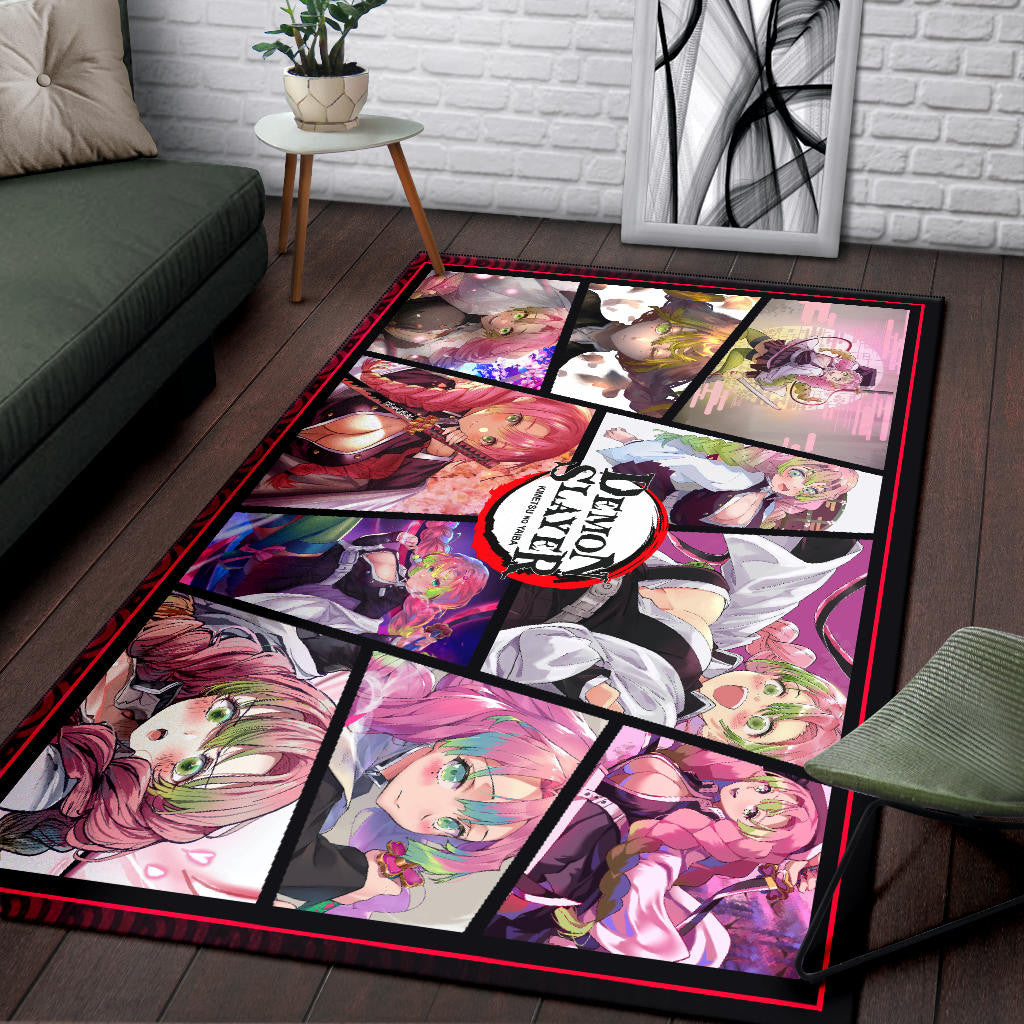 Mitsuri Kanroji Love Hashira Demon Slayer Area Rug Anime Home Decor Custom For Fans NA051004