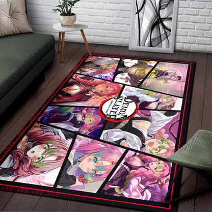 Mitsuri Kanroji Love Hashira Demon Slayer Area Rug Anime Home Decor Custom For Fans NA051004