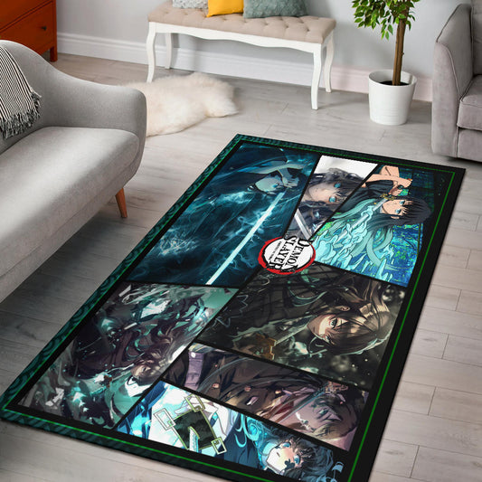 Muichiro Tokito Mist Hashira Demon Slayer Area Rug Anime Home Decor Custom For Fans NA051003