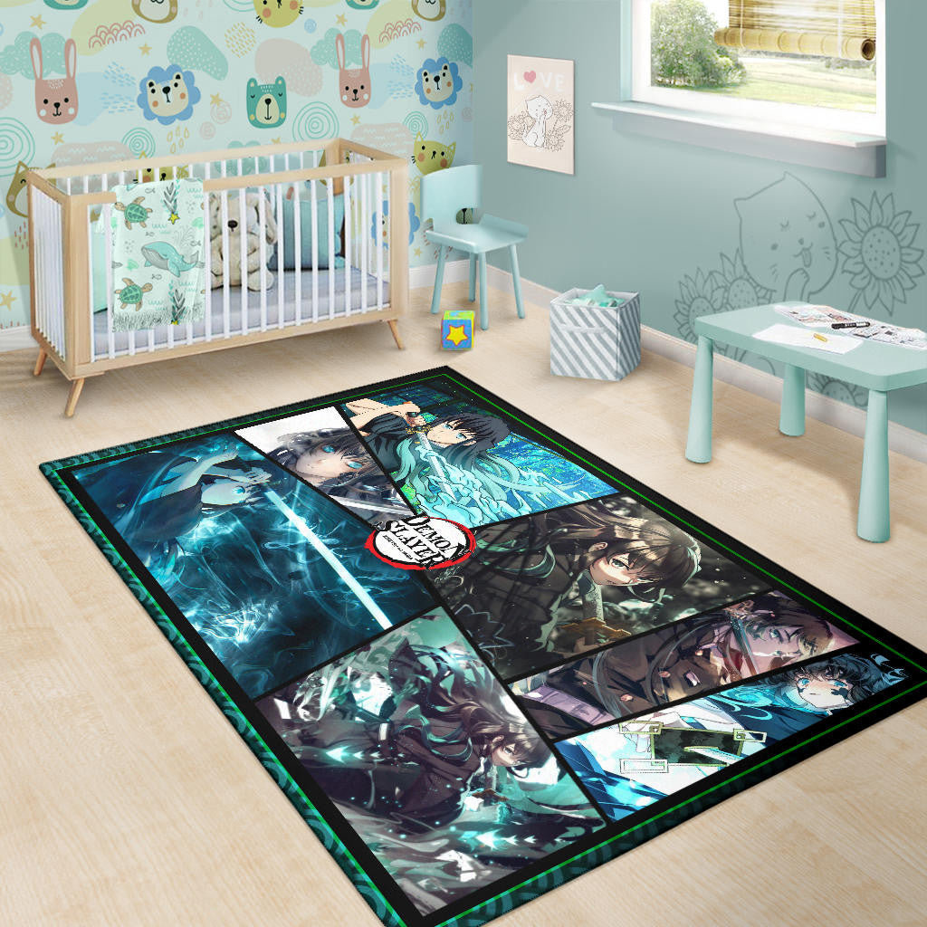 Muichiro Tokito Mist Hashira Demon Slayer Area Rug Anime Home Decor Custom For Fans NA051003