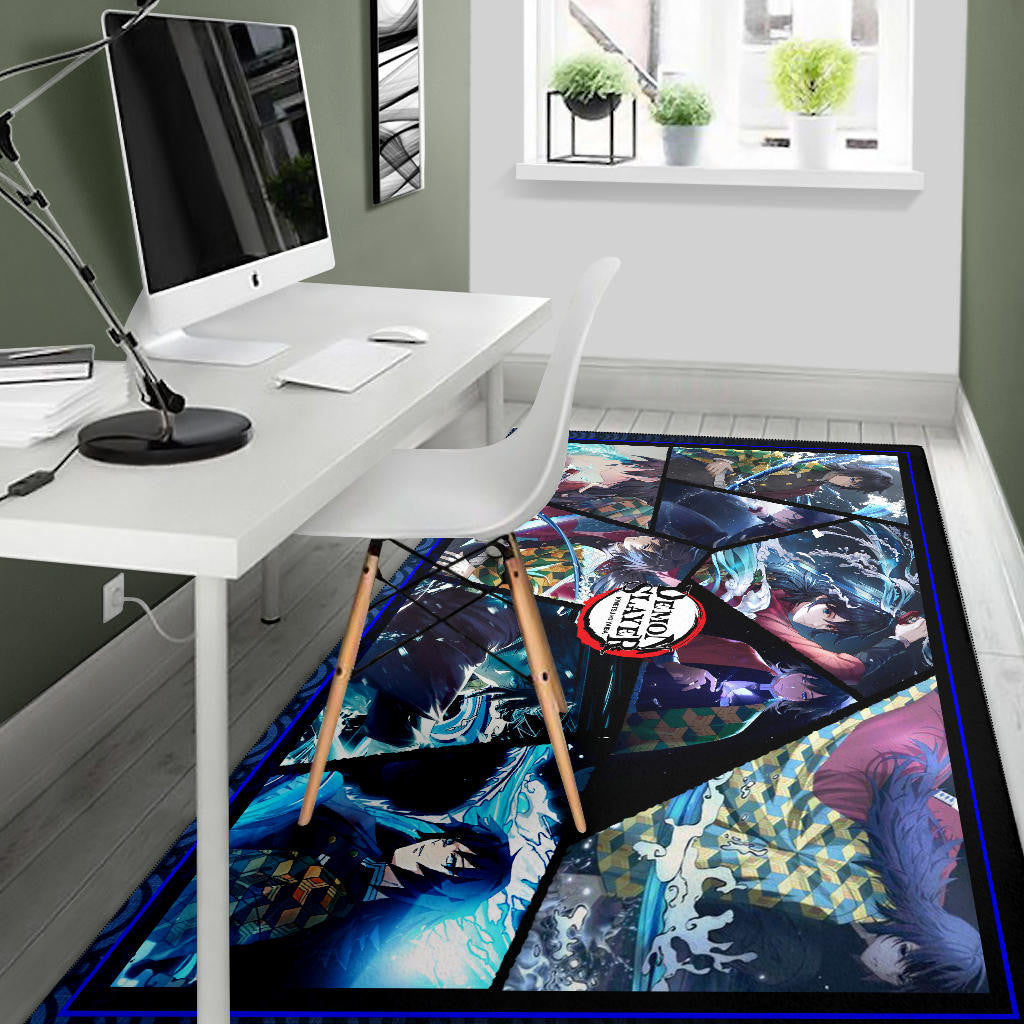 Giyu Tomioka Water Hashira Demon Slayer Area Rug Anime Home Decor Custom For Fans NA051103
