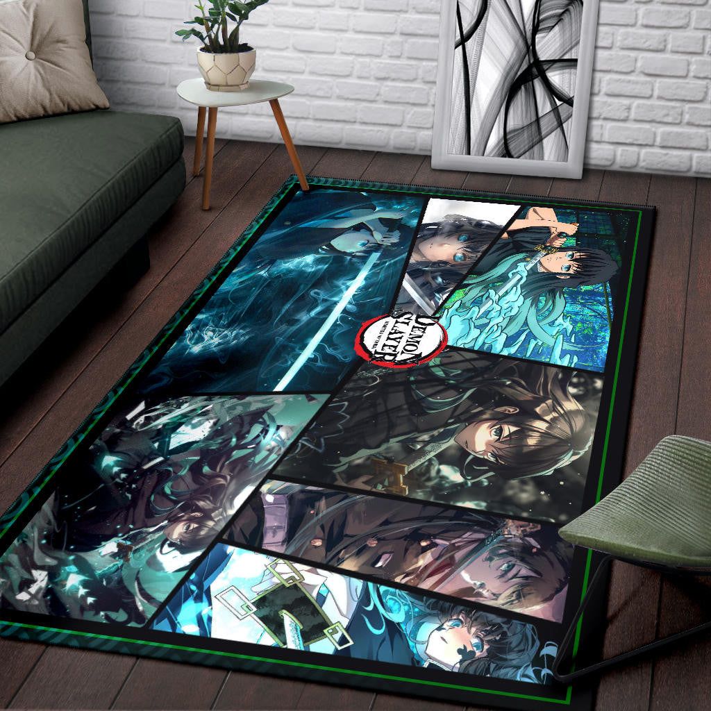 Muichiro Tokito Mist Hashira Demon Slayer Area Rug Anime Home Decor Custom For Fans NA051003