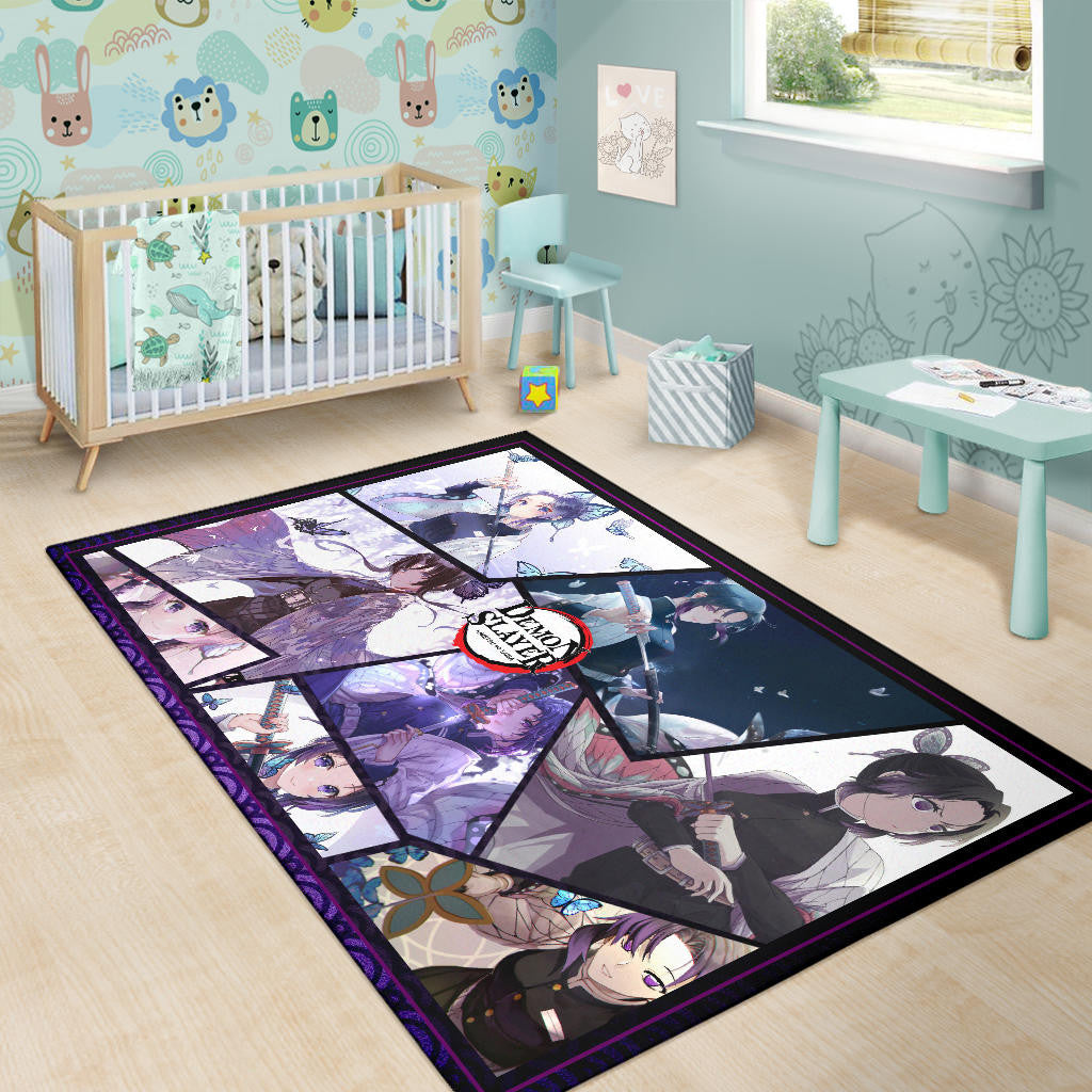 Shinobu Kocho Insect Hashira Demon Slayer Area Rug Anime Home Decor Custom For Fans NA051104