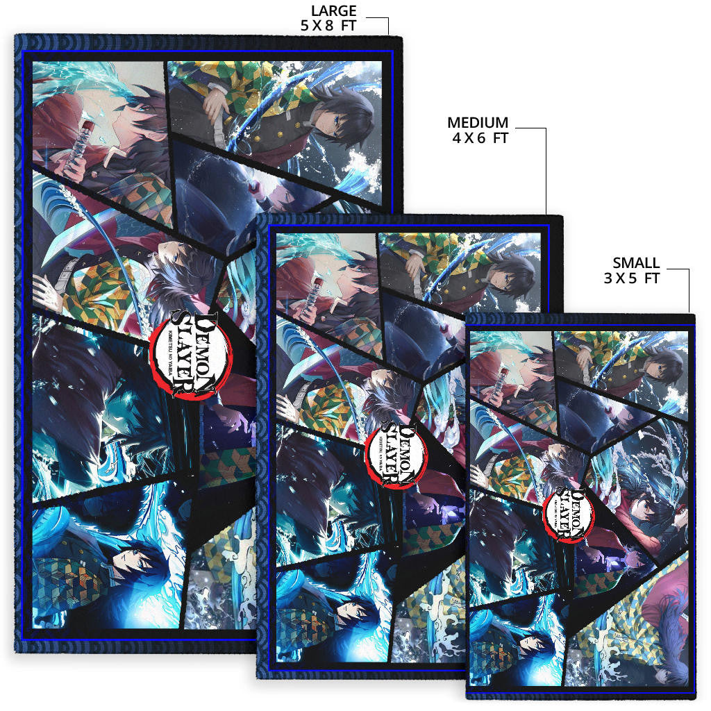 Giyu Tomioka Water Hashira Demon Slayer Area Rug Anime Home Decor Custom For Fans NA051103