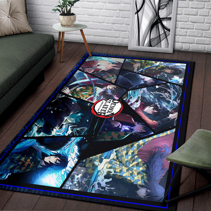 Giyu Tomioka Water Hashira Demon Slayer Area Rug Anime Home Decor Custom For Fans NA051103