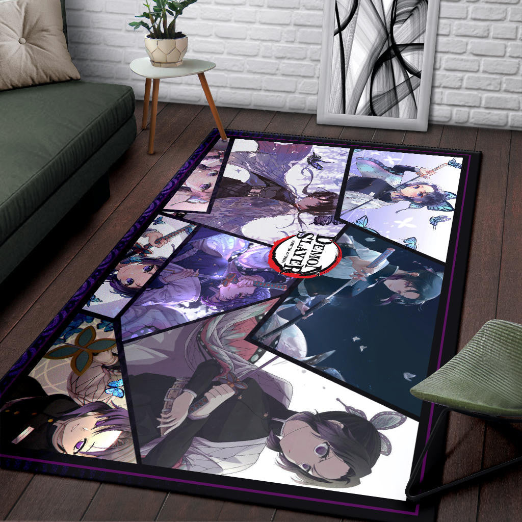 Shinobu Kocho Insect Hashira Demon Slayer Area Rug Anime Home Decor Custom For Fans NA051104