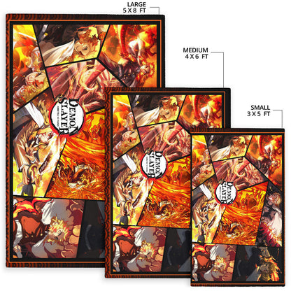Kyojuro Rengoku Flame Hashira Demon Slayer Area Rug Anime Home Decor Custom For Fans NA051002