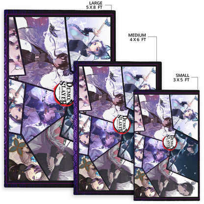 Shinobu Kocho Insect Hashira Demon Slayer Area Rug Anime Home Decor Custom For Fans NA051104