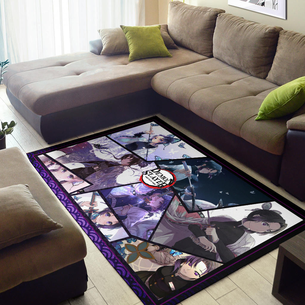 Shinobu Kocho Insect Hashira Demon Slayer Area Rug Anime Home Decor Custom For Fans NA051104