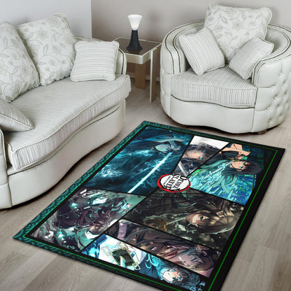 Muichiro Tokito Mist Hashira Demon Slayer Area Rug Anime Home Decor Custom For Fans NA051003