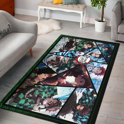 Tanjiro Kamado Demon Slayer Area Rug Anime Home Decor Custom For Fans NA051102