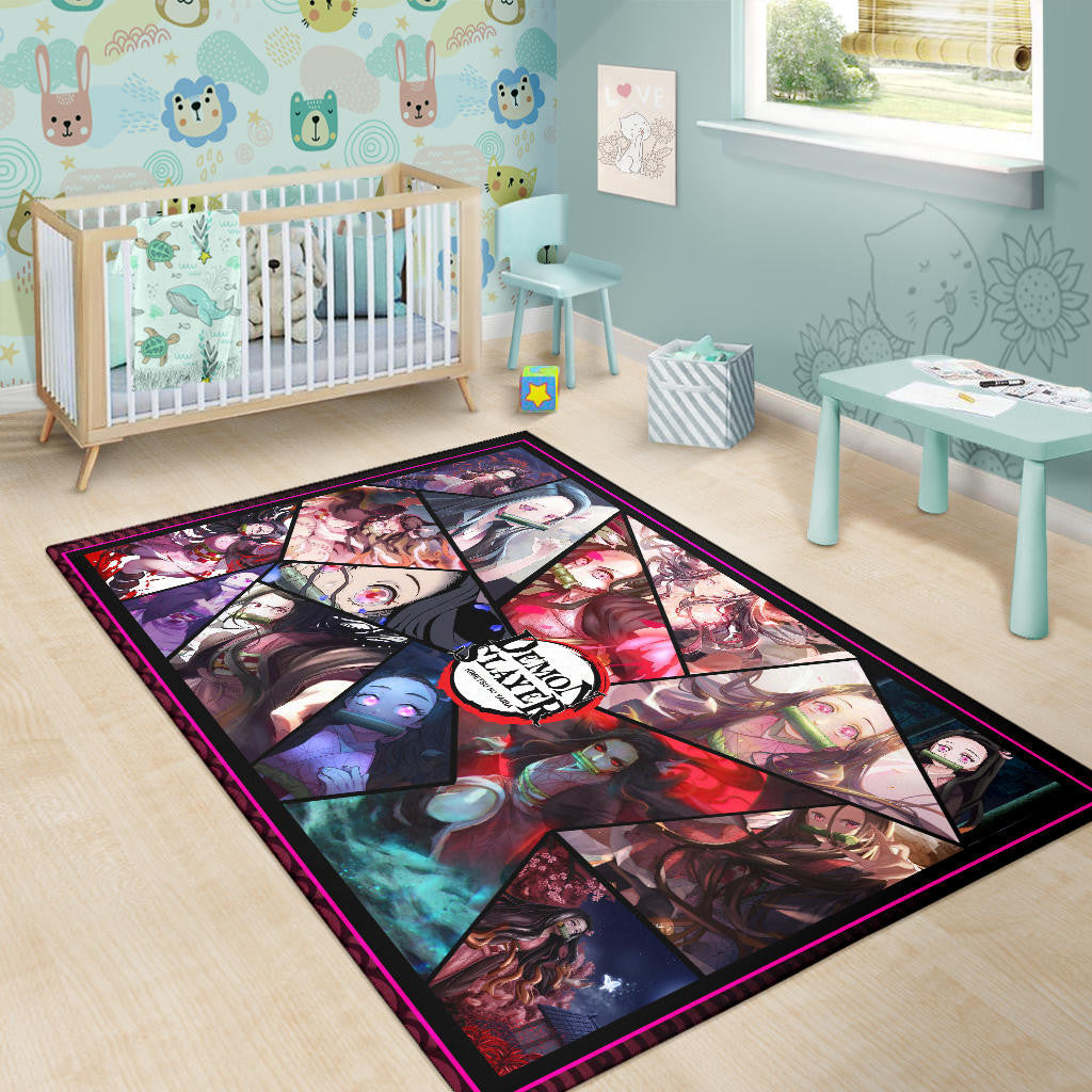 Nezuko Kamado Demon Slayer Area Rug Anime Home Decor Custom For Fans NA051101