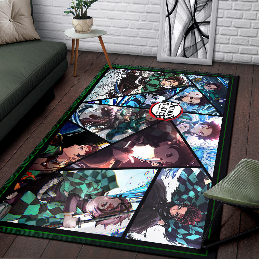 Tanjiro Kamado Demon Slayer Area Rug Anime Home Decor Custom For Fans NA051102
