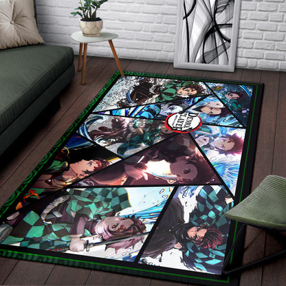 Tanjiro Kamado Demon Slayer Area Rug Anime Home Decor Custom For Fans NA051102