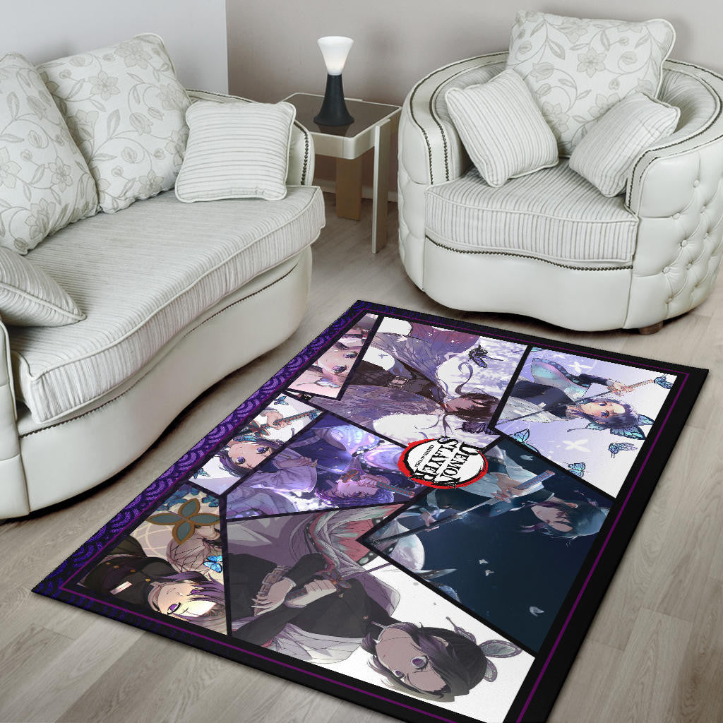 Shinobu Kocho Insect Hashira Demon Slayer Area Rug Anime Home Decor Custom For Fans NA051104