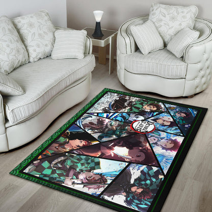 Tanjiro Kamado Demon Slayer Area Rug Anime Home Decor Custom For Fans NA051102