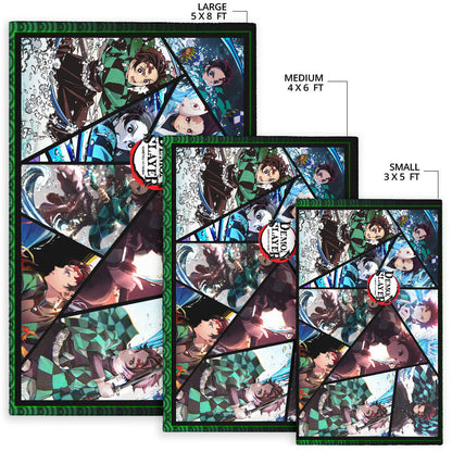 Tanjiro Kamado Demon Slayer Area Rug Anime Home Decor Custom For Fans NA051102