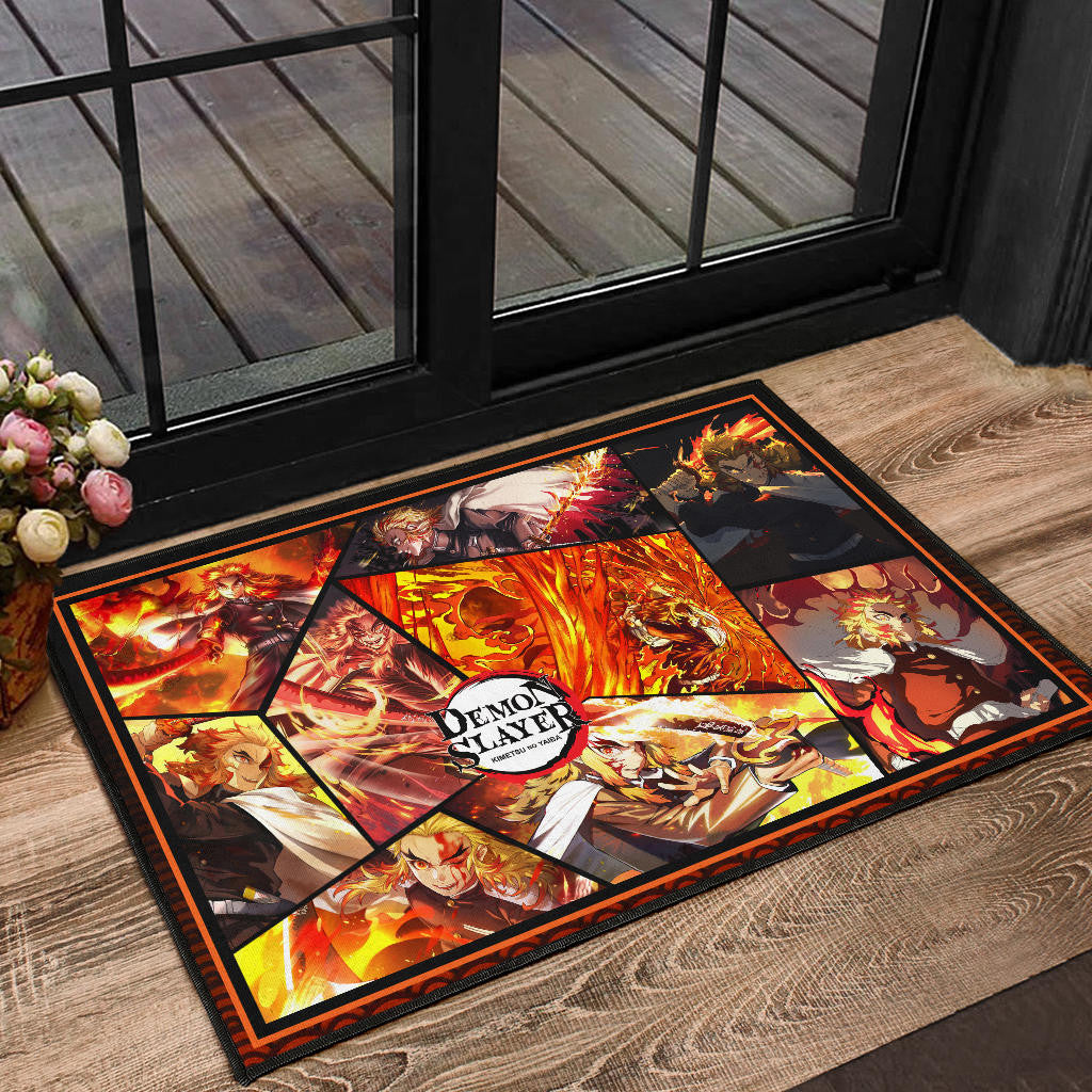 Kyojuro Rengoku Flame Hashira Demon Slayer Door Mat Anime Home Decor Custom For Fans NA051002
