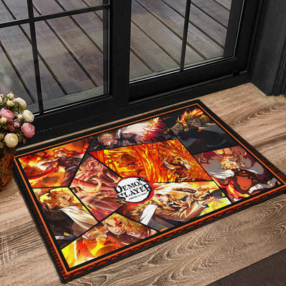 Kyojuro Rengoku Flame Hashira Demon Slayer Door Mat Anime Home Decor Custom For Fans NA051002