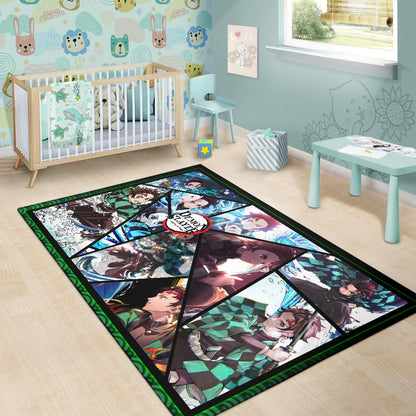 Tanjiro Kamado Demon Slayer Area Rug Anime Home Decor Custom For Fans NA051102