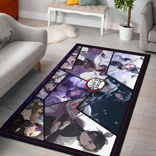 Shinobu Kocho Insect Hashira Demon Slayer Area Rug Anime Home Decor Custom For Fans NA051104